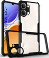 For Vivo Y11 | Vivo Y21 5G Back Cover Case Hybrid  (Shockproof with Polycarbonate Clear Panel | Professional Black)