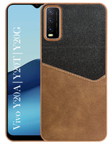 For Vivo Y20A | Y20T | Y20G Back Cover Case (Dual PU Leather Stitch | Professional Minimalist | Soft and Flexible)