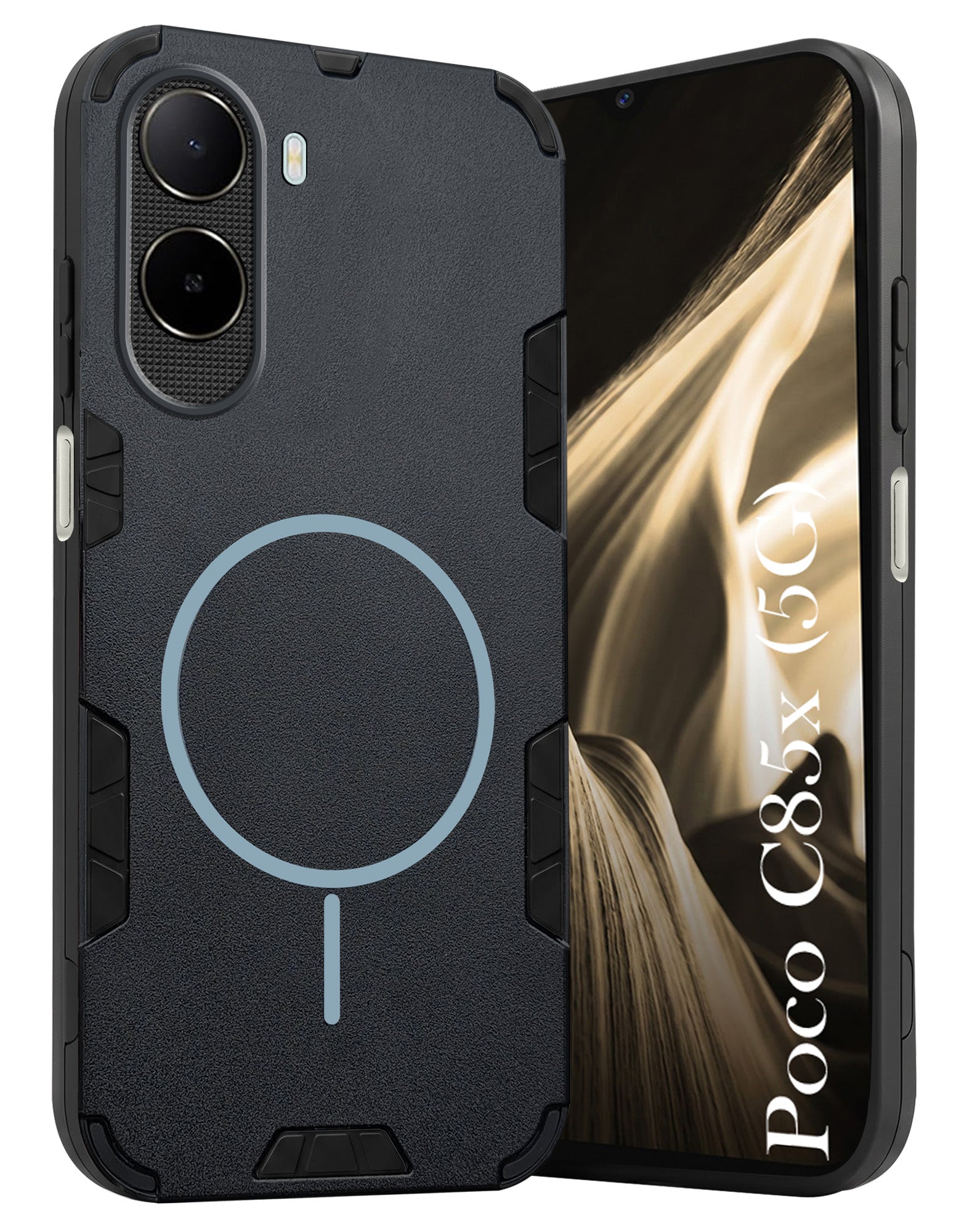For Poco C85x 5G Back Cover Case (Slim Hybrid Armor | Shockproof Camera Protection | Rugged Dual Layer)