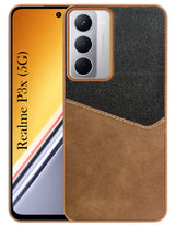 For Realme P3x Back Cover Case (Dual PU Leather Stitch | Professional Minimalist | Soft and Flexible)