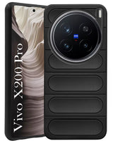 For Vivo X200 Pro 5G Back Cover Case (Matte Liquid Silicone | Professional Design | Camera Protection | Wave Black)