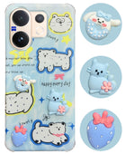 For Vivo V60 | Vivo T4 Pro Back Cover Case (3D Cute Cartoons | Hard Back Side Soft | Matte Premium Finish | HD Printing)