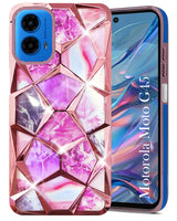For Motorola Moto G45 Back Cover Case ( Dual Design Glitter Sparkle and Detachable Diamond Print Case | Soft and Flexible)
