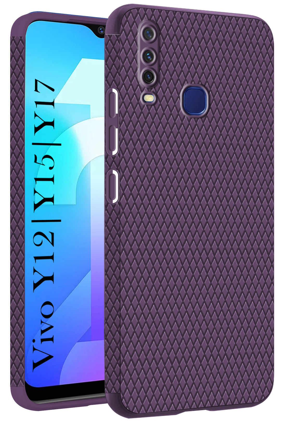 For Vivo Y12 | Y15 | Y17 Back Cover Case (Liquid Silicone | Side Grip | Camera Protection)