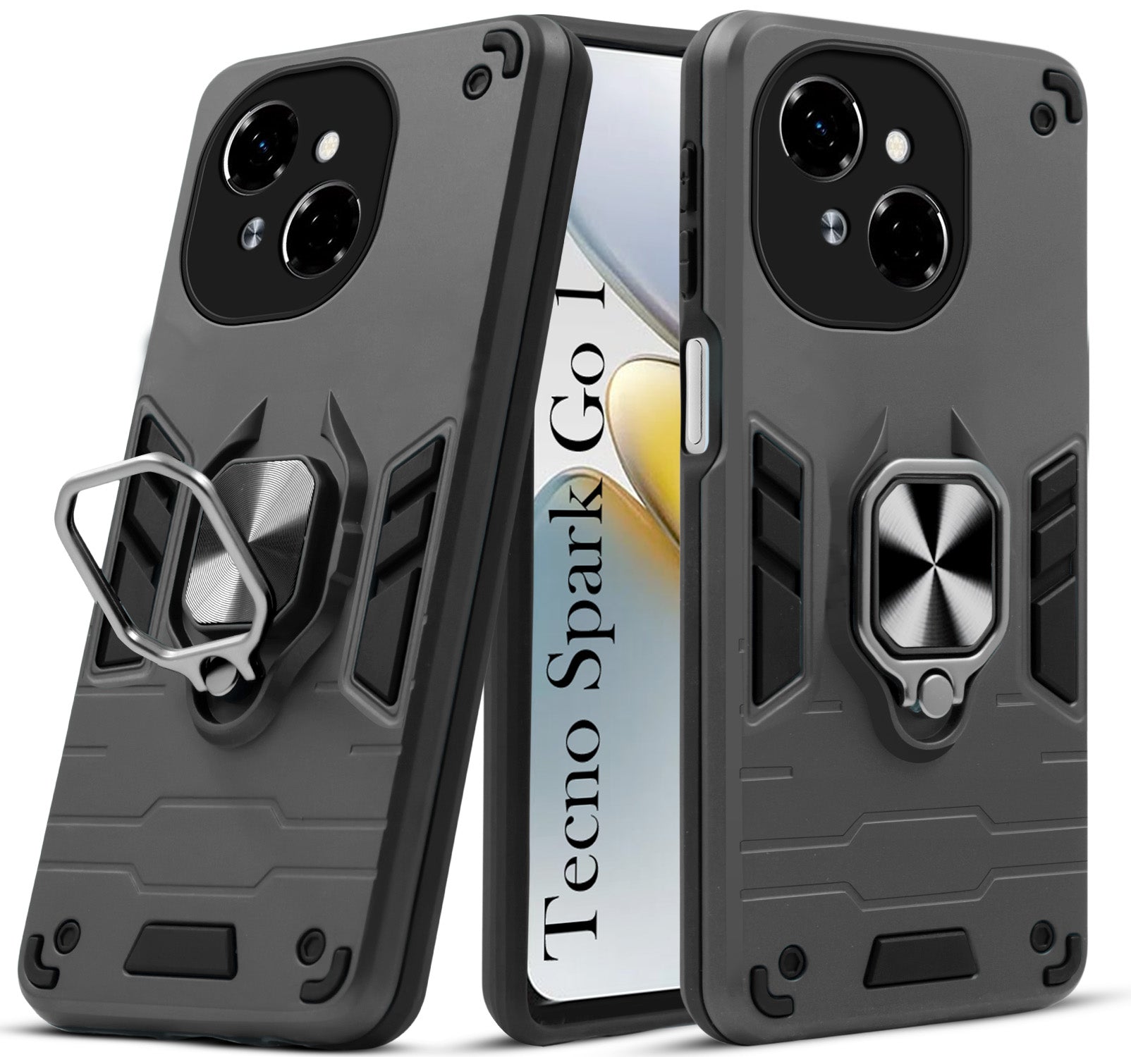 For Tecno Spark Go 1 Back Cover Case (Shockproof Polycarbonate Dual Layer Hybrid Armor)