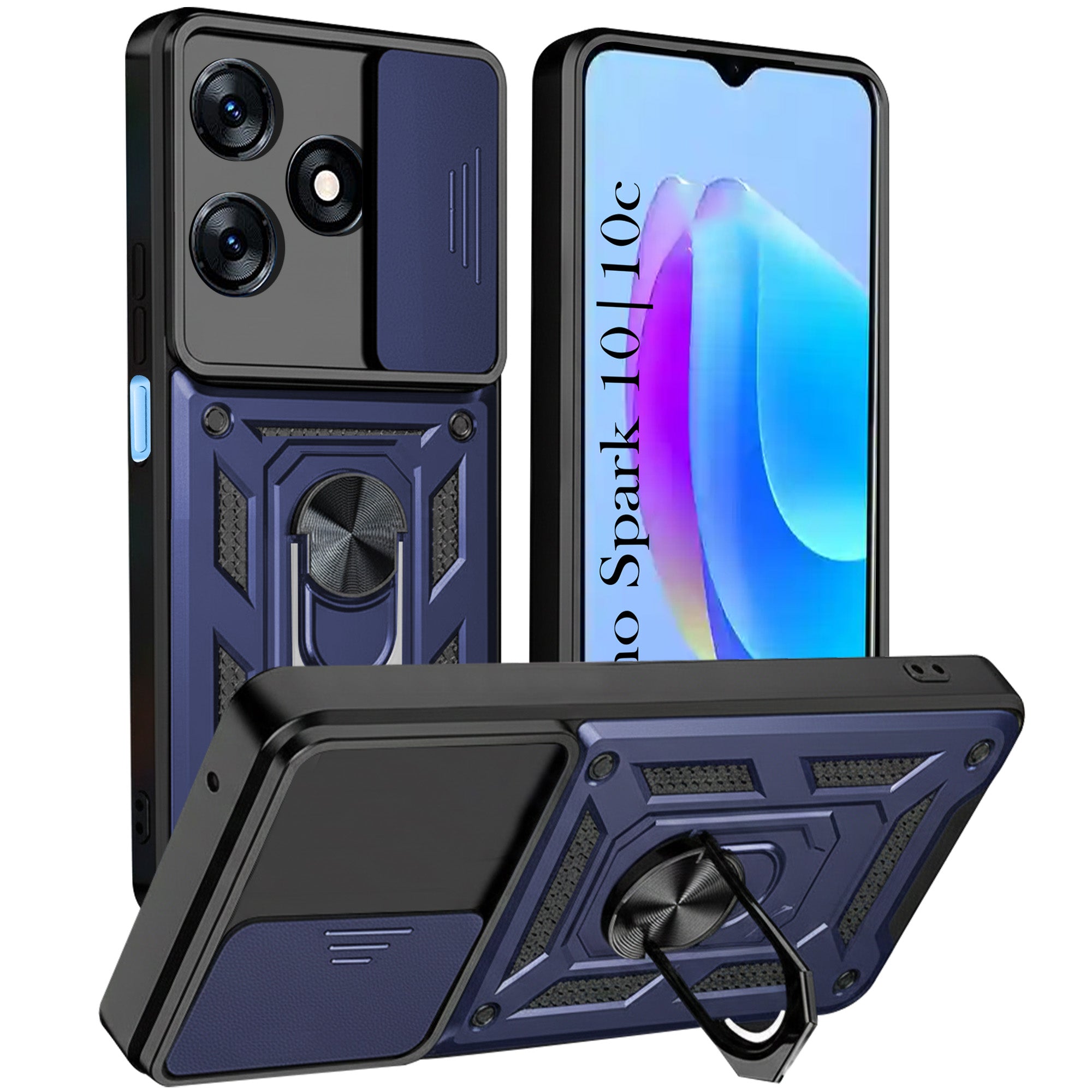For Tecno Spark 10 | Tecno Spark 10C Back Cover Case (Hybrid Dual Armor Polycarbonate)