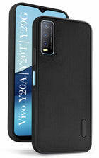 For Vivo Y20A | Y20T | Y20G Back Cover Case(Textured Grip Design | Camera Protetion | Slim and Light Weight | Soft Touch and Feel | Black )