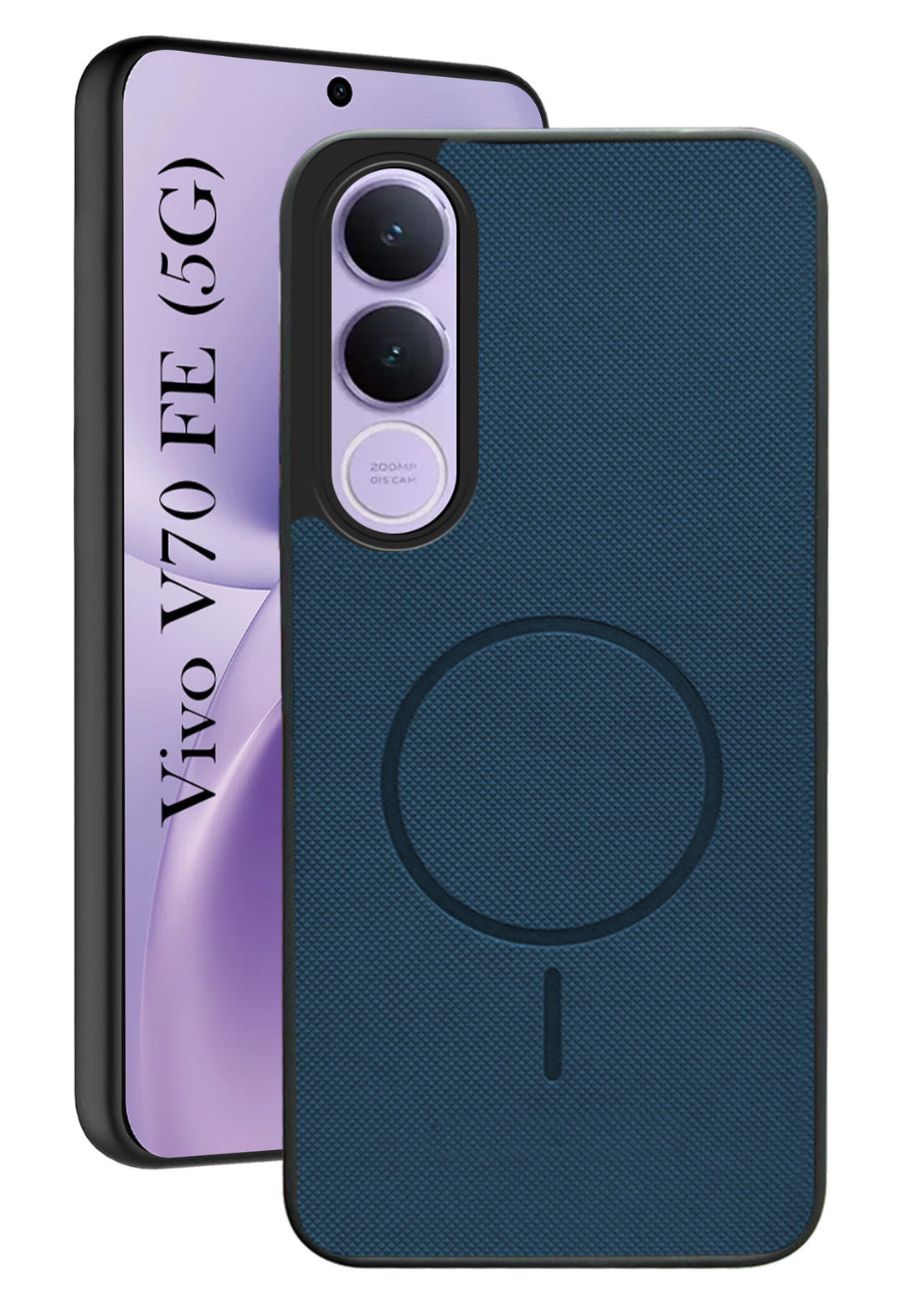For Vivo V70 FE 5G Back Cover Case PU Leather (Texture Grip Design | Professional Minimalist | Camera Protection | Soft and Flexible)