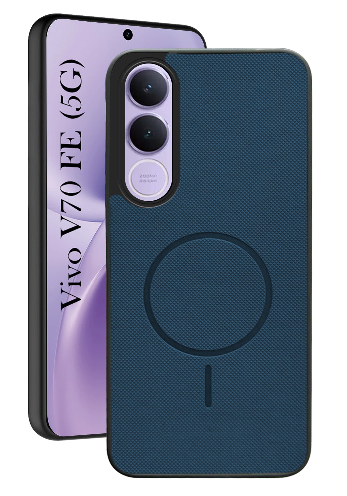 For Vivo V70 FE 5G Back Cover Case PU Leather (Texture Grip Design | Professional Minimalist | Camera Protection | Soft and Flexible)