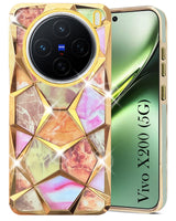 For Vivo X200 Back Cover Case (Dual Design Glitter Sparkle and Detachable Diamond Print Case | Soft and Flexible)