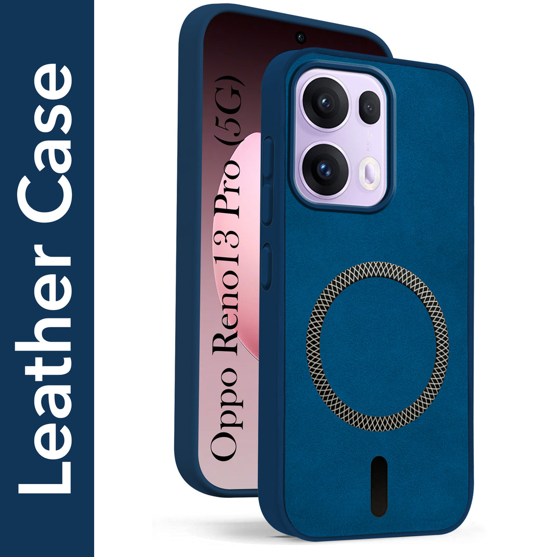 For Oppo Reno13 Pro | Oppo Reno 13 Pro Back Cover Case Leather Finish (MagSafe Compatible Wireless Charging | Soft Touch | Camera Bump Protection)