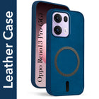 For Oppo Reno13 Pro | Oppo Reno 13 Pro Back Cover Case Leather Finish (MagSafe Compatible Wireless Charging | Soft Touch | Camera Bump Protection)