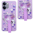 For Vivo Y05 (4G) | Vivo T5 Lite (5G) Back Cover Case (3D Cute Heart Strap Holder | Camera Protection | Designer Girls Print)