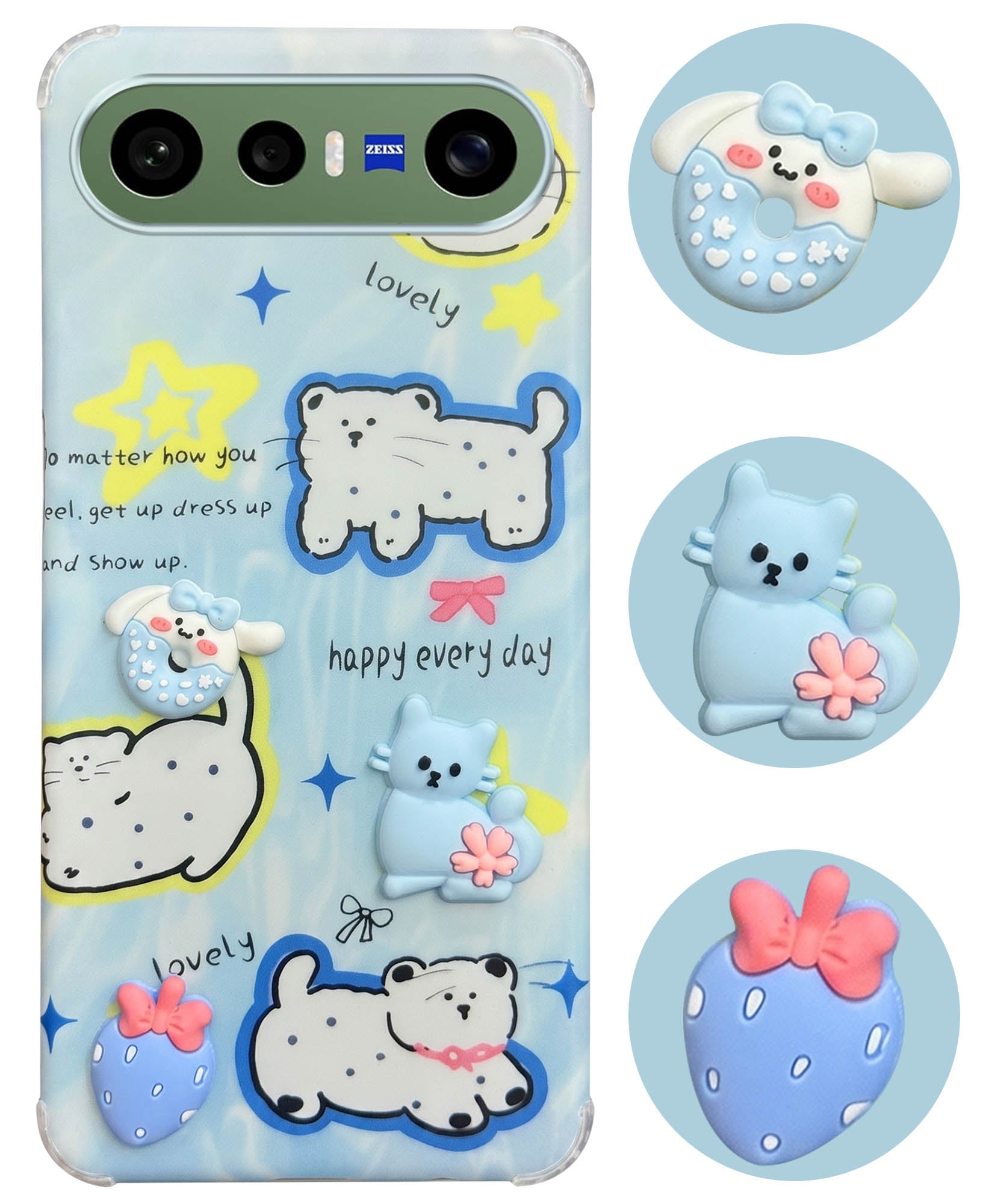 For Vivo X300 FE Back Cover Case (3D Cute Cartoons | Hard Back Side Soft | Matte Premium Finish | HD Printing)