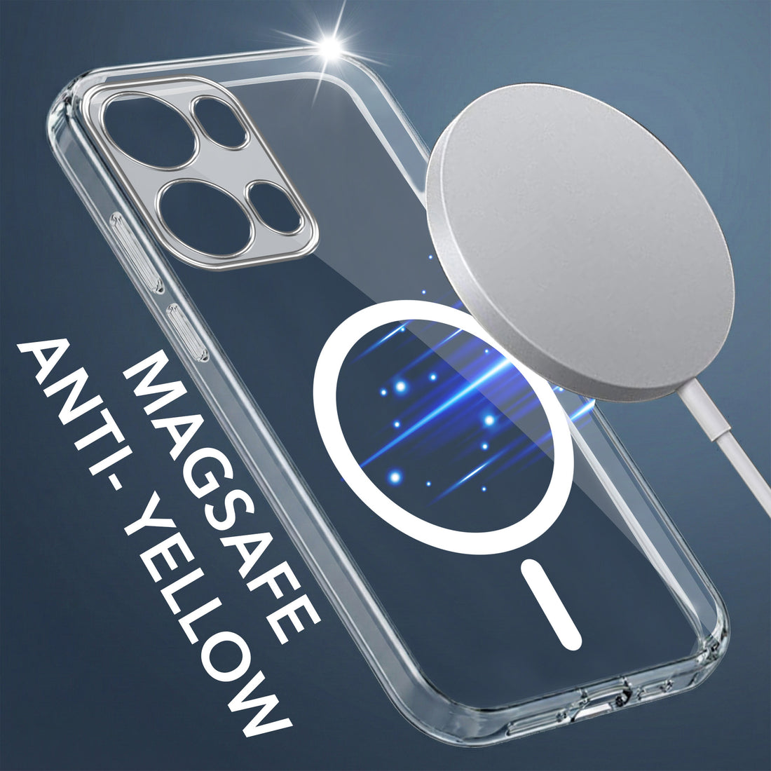 For Oppo Reno13 Pro 5G | Oppo Reno 13 Pro 5G Back Cover Case Lifetime Anti-Yellow MagSafe Compatible Clear (Sleek Hard Crystal | Shockproof and Camera Protection)