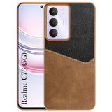 For Realme C73 Back Cover Case (Dual PU Leather Stitch | Professional Minimalist | Soft and Flexible)