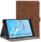 For Flip Cover Folio Case Lenovo Tab 7 Essential (TB-7304I, TB-7304X, TB-7304F) 7 Inch (PU Leather | Multi-Angle Smart Stand | Card Storage Slots | Silicone Back Pouch)