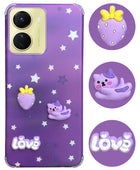 For Vivo Y16 Back Cover Case (3D Cute Cartoons | Hard Back Side Soft | Matte Premium Finish | HD Printing)