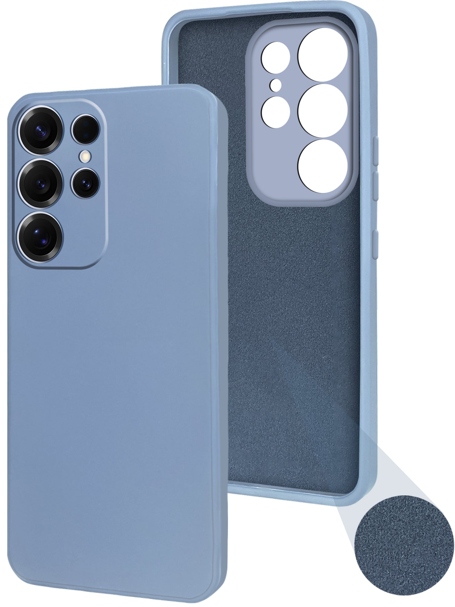 For Samsung Galaxy S25 Ultra Back Cover Case ( Matte Finish Silicone with Inside Fiber cloth)