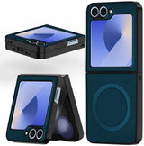 For Samsung Galaxy Z Flip 6 5G | Samsung Galaxy Z Flip 7 FE  Back Cover Case (MagSafe Wireless Charging Compatible | Sleek Leather Finish | Inside Microfiber Cloth)