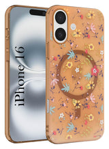 For Apple iPhone 16 Back Cover Case (Cute Floral Design | Flower Print for Girls | MagSafe Compatible Wireless Charging)