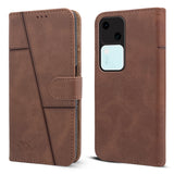 For Vivo V30 5G Flip Cover Case (Stitched Leather with Magnetic Closure)