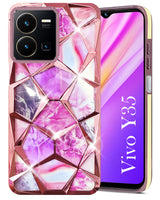 For Vivo Y35 Back Cover Case (Dual Design Glitter Sparkle and Detachable Diamond Print Case | Soft and Flexible)