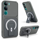 For Vivo Y300 Back Case Cover Metallic (Hybrid Armor Kickstand | MagSafe Compatible | Camera Protection Shockproof)