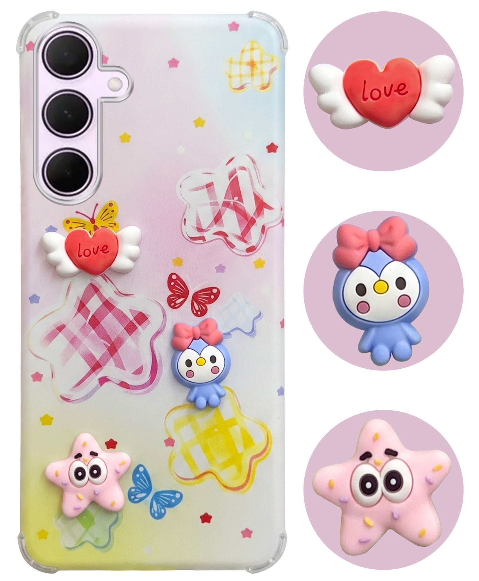 For Samsung Galaxy A35 5G Back Cover Case (3D Cute Cartoons | Hard Back Side Soft | Matte Premium Finish | HD Printing)