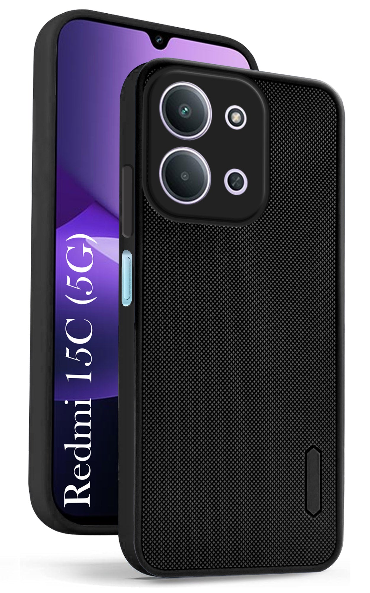 For Redmi 15C Back Cover Case Rubberised (Textured Grip Design | Micro-Fiber Cloth Inside | Slim and Light Weight | Soft Touch and Feel)