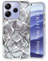 For Redmi Note 14 5G Back Cover Case ( Dual Design Glitter Sparkle and Detachable Diamond Print Case | Soft and Flexible)