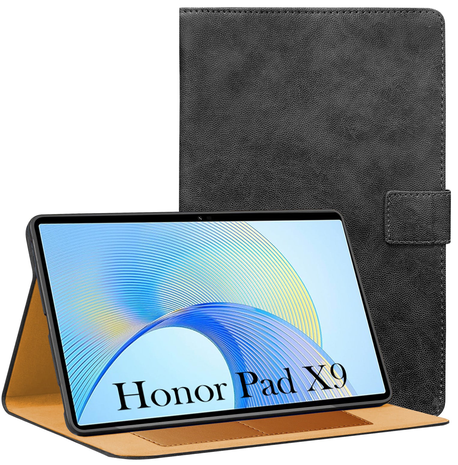 For Honor Pad X9 10 Inch Flip Cover Folio Cover (PU Leather | Multi-Angle Smart Stand | Card Storage Slots | Silicone Back Pouch)
