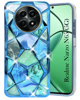 For Realme Narzo N65 5G Back Cover Case ( Dual Design Glitter Sparkle and Detachable Diamond Print Case | Soft and Flexible)
