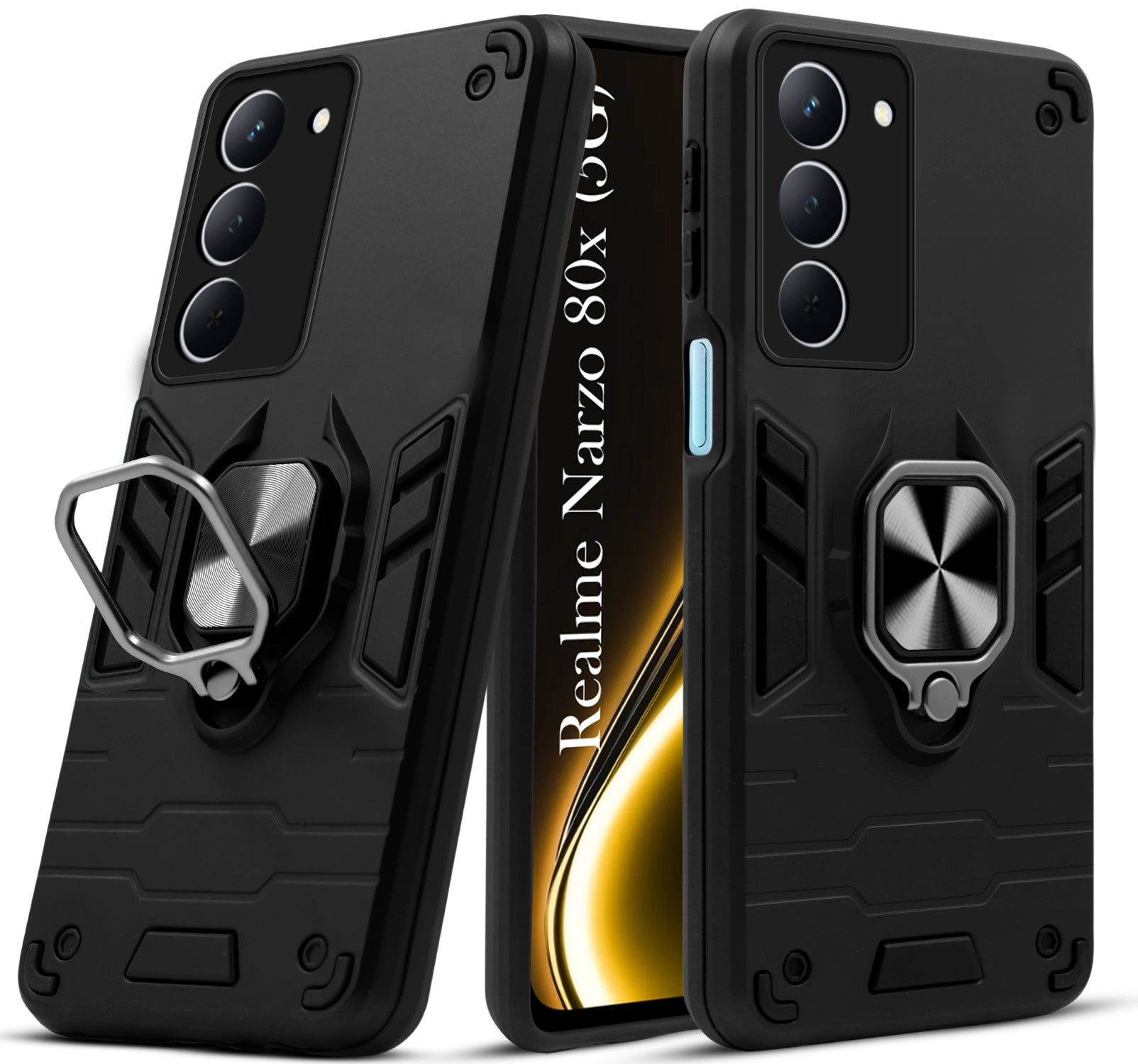 For Realme Narzo 80x Back Cover Case (Shockproof Polycarbonate Dual Layer Hybrid Armor)