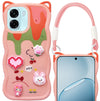 For Oppo A6X | Oppo A6S Back Case Cover Strap (3D Embossed Figures | Strap Holder | 360* Soft Cushion with Camera Bump)