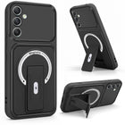 For Samsung Galaxy A34 5G Back Case Cover Metallic (Hybrid Armor Kickstand | MagSafe Compatible | Camera Protection Shockproof)