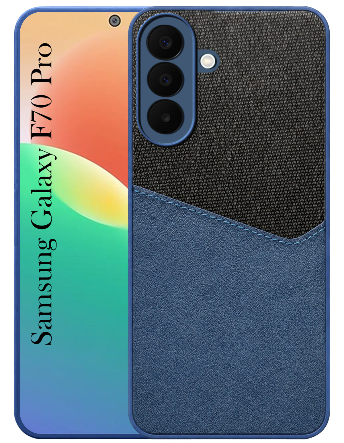 For Samsung Galaxy F70 Pro 5G Back Cover Case (Dual PU Leather Stitch | Professional Minimalist | Soft and Flexible)