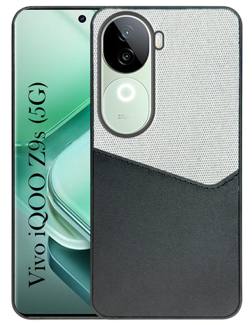 For Vivo iQOO Z9s Back Cover Case (Dual PU Leather Stitch | Professional Minimalist | Soft and Flexible)