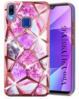 For Vivo Y91 | Vivo Y93 | Vivo Y95 Back Cover Case (Dual Design Glitter Sparkle and Detachable Diamond Print Case | Soft and Flexible)