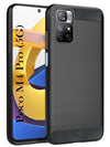 For Poco M4 Pro 5G Back Cover Case ( Hybrid Armor Case | Carbon Fiber Shockproof | Soft and Flexible | Black )