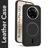 For Realme 14 Pro Plus 5G Back Cover Case Leather Finish (MagSafe Compatible Wireless Charging | Soft Touch | Camera Bump Protection)