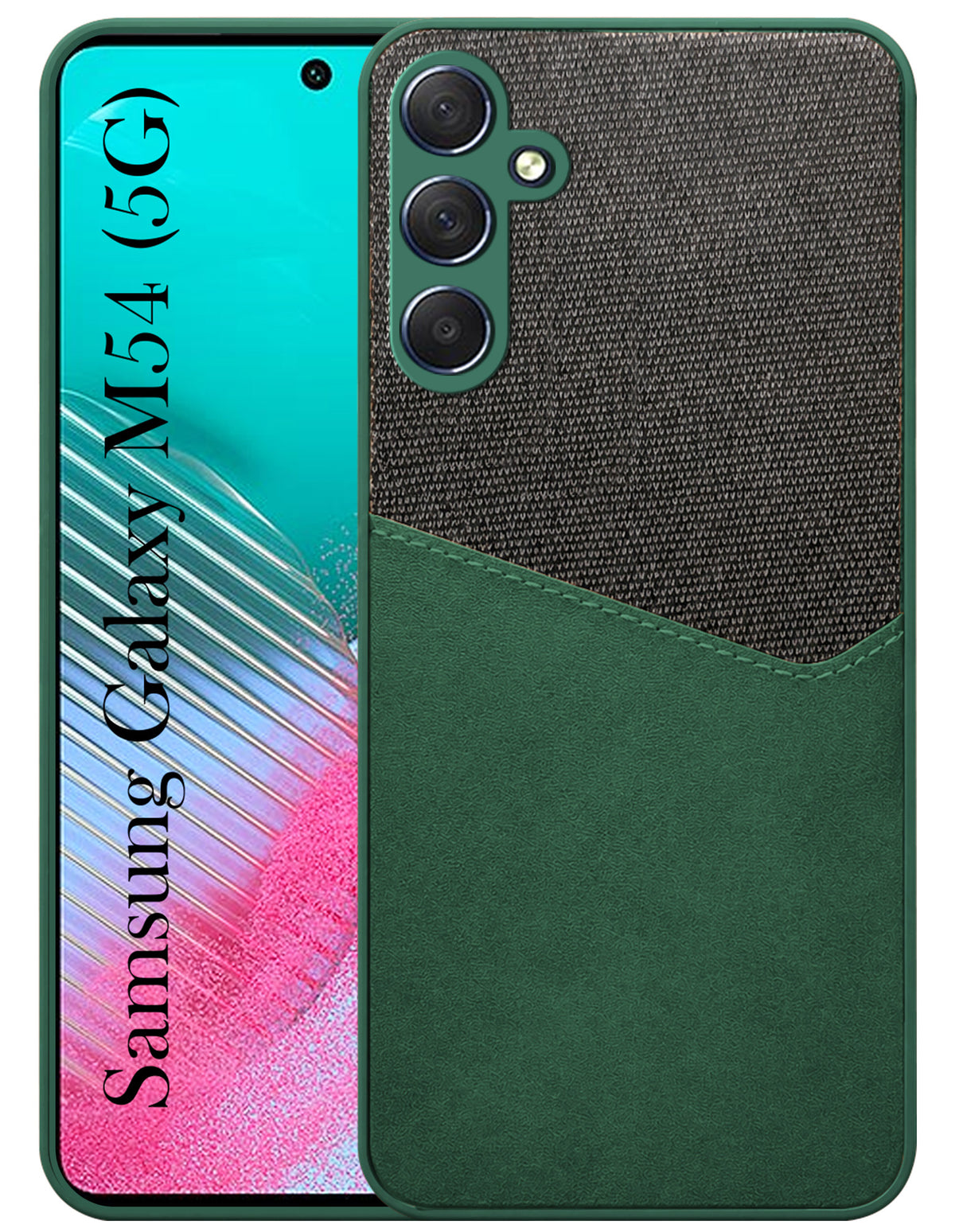For Samsung Galaxy M54 5G Back Cover Case (Dual PU Leather Stitch | Professional Minimalist | Soft and Flexible)