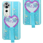 For Vivo T3 Ultra Back Cover Case (3D Cute Heart Strap Holder | Camera Protection | Designer Girls Print)