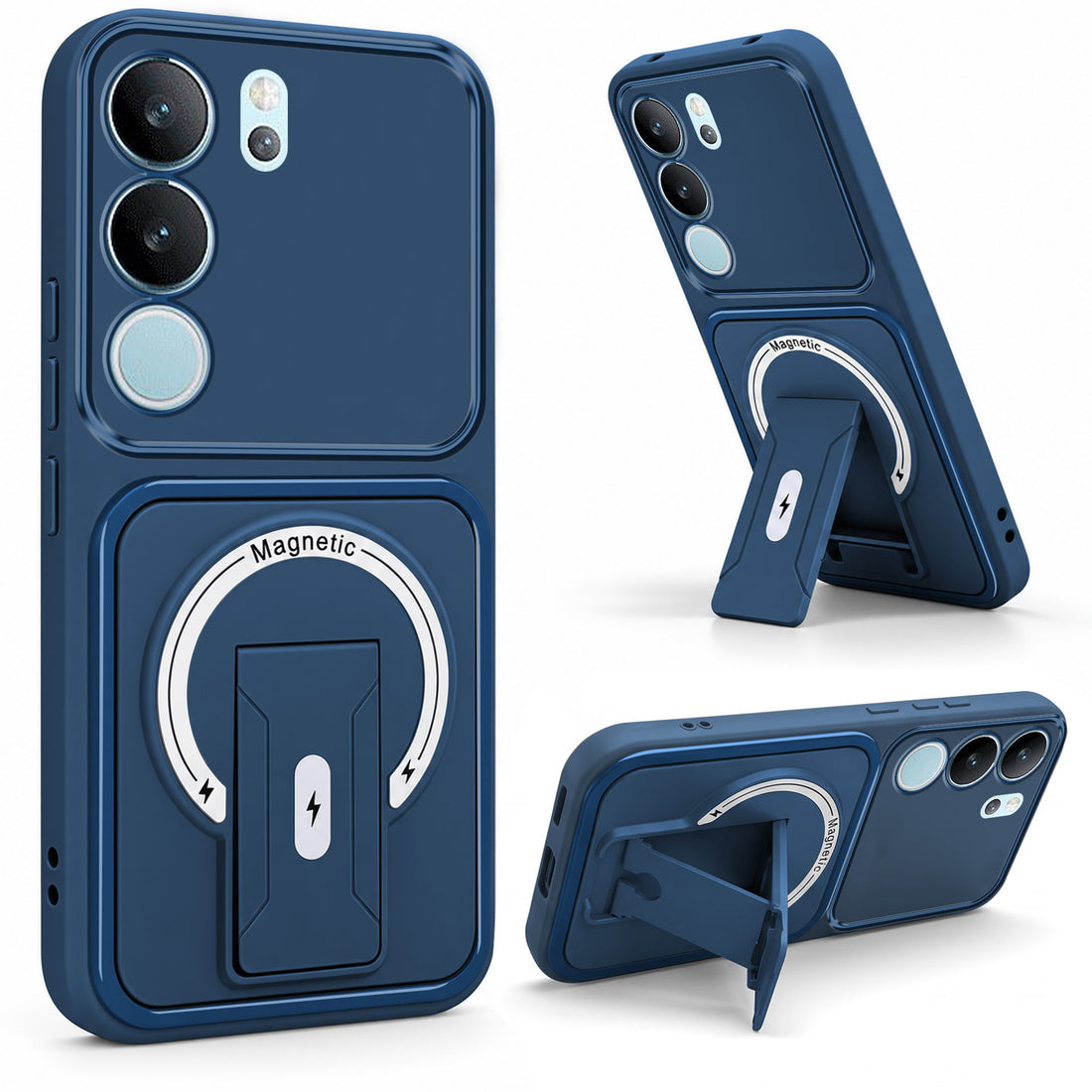 For Vivo V29 | Vivo V29 Pro 5G Back Case Cover Metallic (Hybrid Armor Kickstand | MagSafe Compatible | Camera Protection Shockproof)