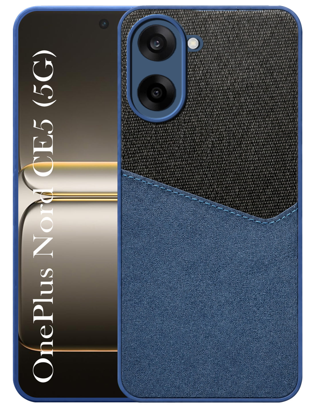 For Oneplus Nord CE 5 Back Cover Case (Dual PU Leather Stitch | Professional Minimalist | Soft and Flexible)