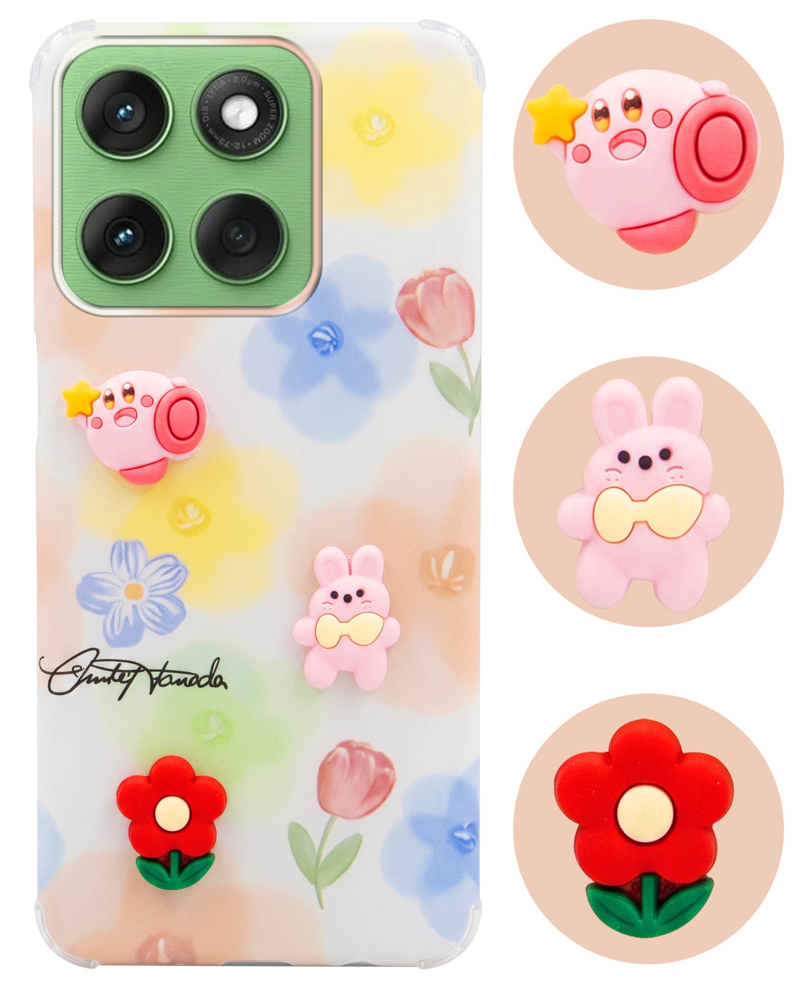 For Motorola Moto Edge 60 Back Cover Case (3D Cute Cartoons | Hard Back Side Soft | Matte Premium Finish | HD Printing)