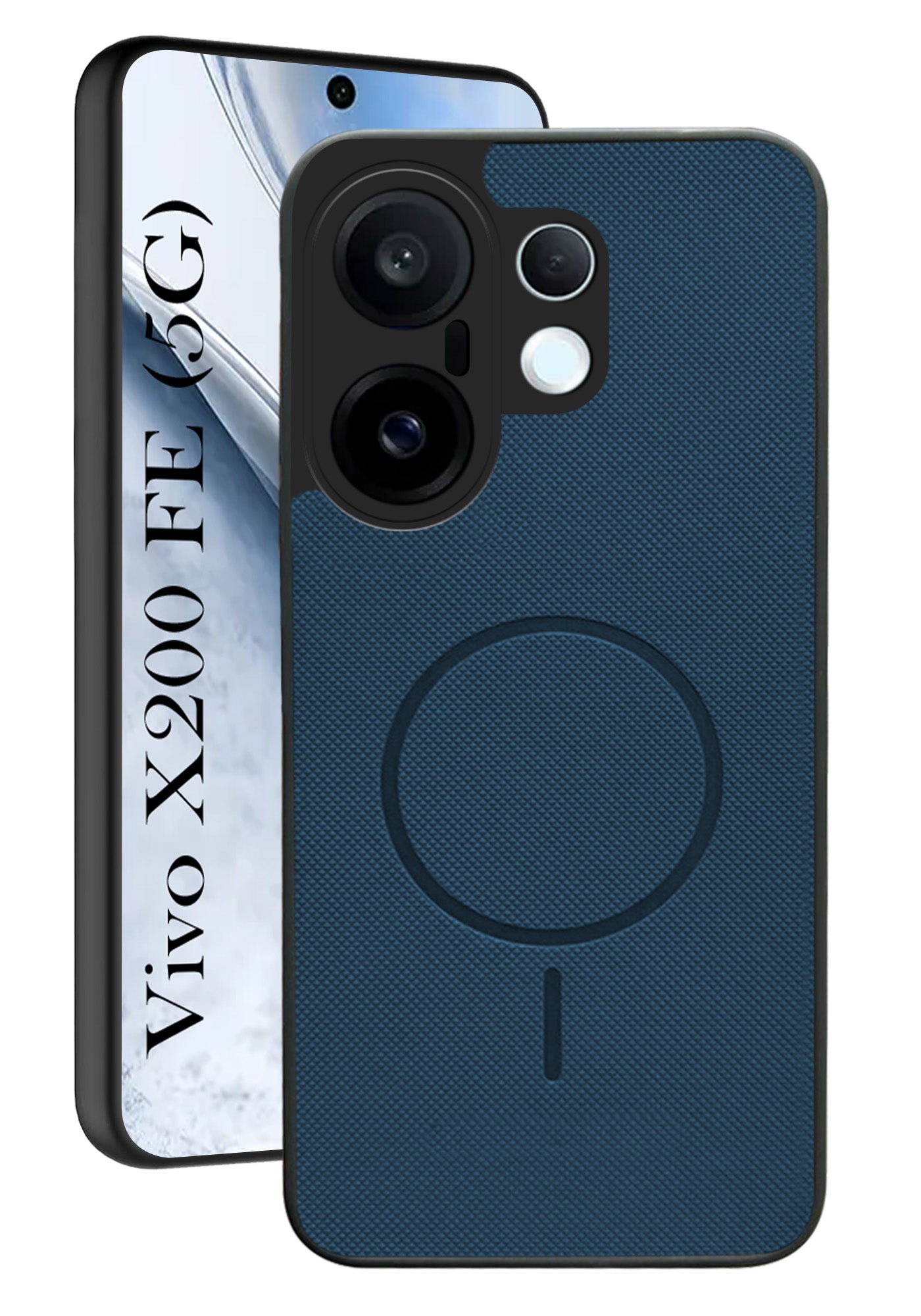 For Vivo X200 FE Back Cover Case PU Leather (Texture Grip Design | Professional Minimalist | Camera Protection | Soft and Flexible)