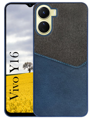For Vivo Y16 Back Cover Case (Dual PU Leather Stitch | Professional Minimalist | Soft and Flexible)