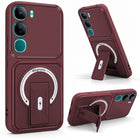 For Vivo Y300 Back Case Cover Metallic (Hybrid Armor Kickstand | MagSafe Compatible | Camera Protection Shockproof)