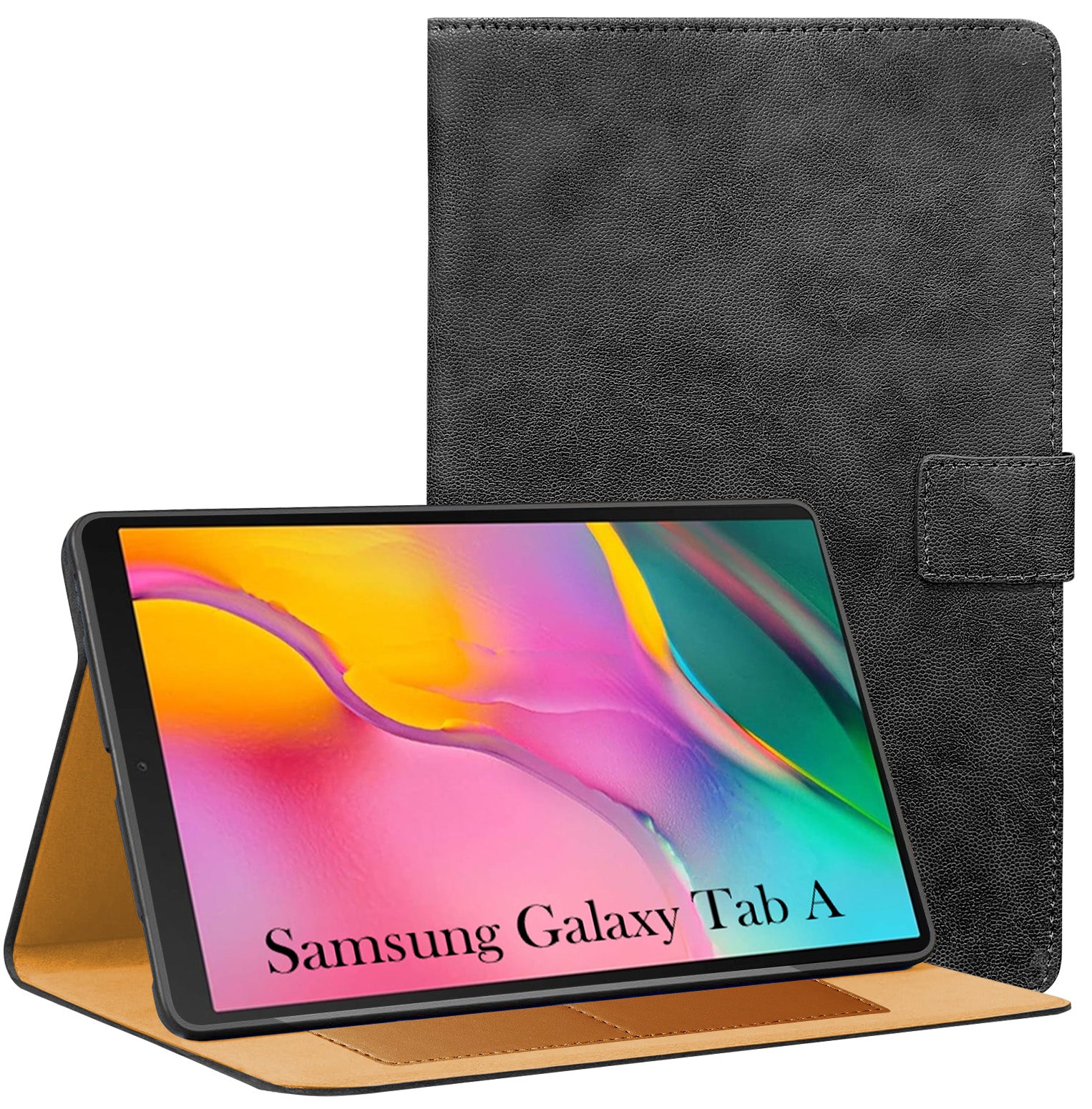 For Samsung Galaxy Tab A (T515) 10.1 Inch SM-T515/T510 Flip Cover Folio Cover (PU Leather | Multi-Angle Smart Stand | Card Storage Slots | Silicone Back Pouch)